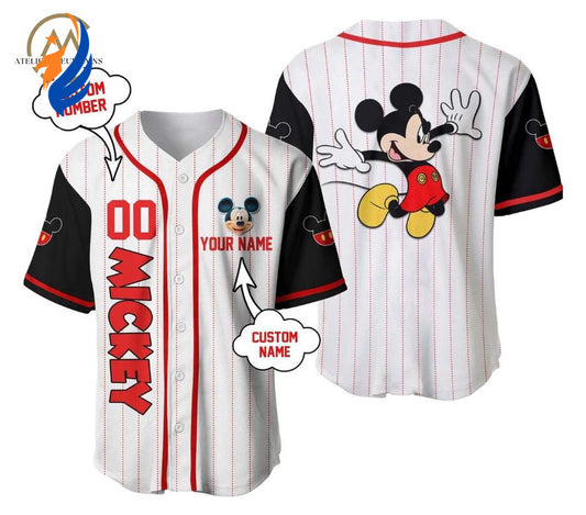 Custom Mickey Mouse Baseball Jersey Shirt – Disney Baseball Shirts for a Magical Sports Look! - Bafud