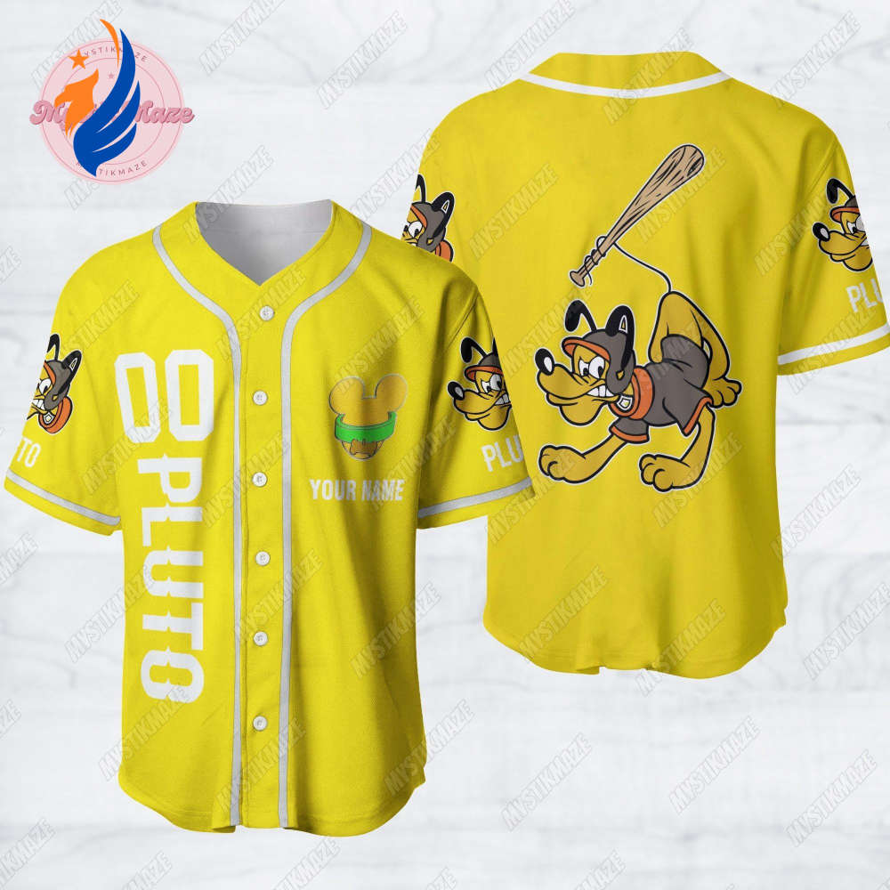 Custom Pluto Baseball Jersey: Mickey Mouse Funhouse Shirt for Men - Bafud
