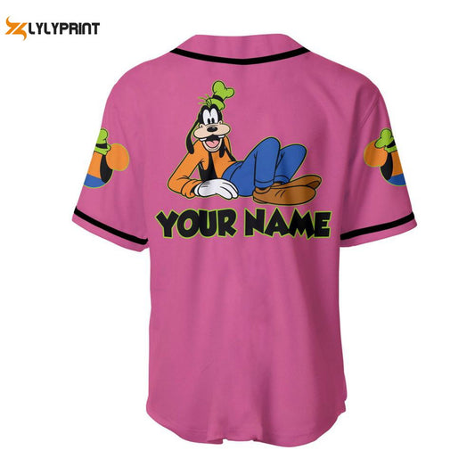 Pink Goofy Disney Personalized Baseball Jersey - lylyprint.com