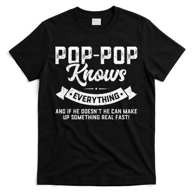 PopPop Knows Everything 60th Gift Funny Fathers Day T-Shirt