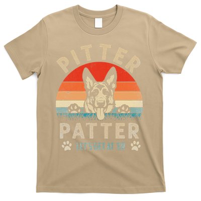 Pitter Patter German Shepherd Dog Funny Vintage Retro T-Shirt