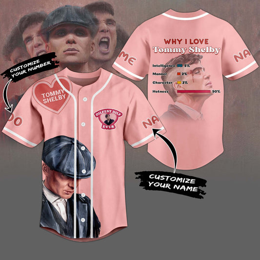 Pretty Pink Thomas Shelby Baseball Jersey Fast Shipping Worldwide