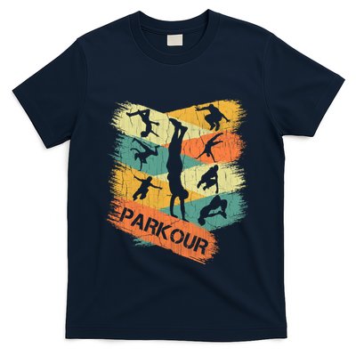 Retro Parkour For Boy Silhouette Vintage Free Running T-Shirt