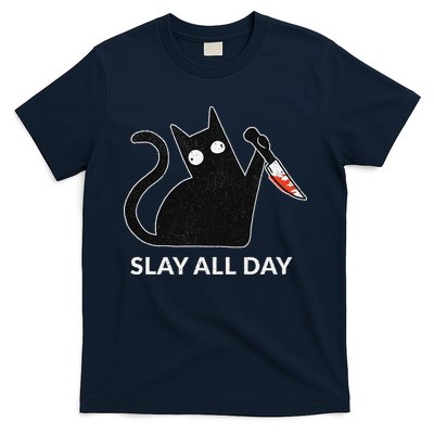 Slay All Day Halloween Cat Funny T-Shirt