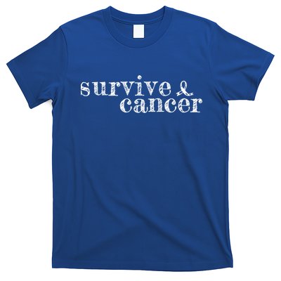 Survive Melanoma Cancer Survivor Wear Black Ribbon Vintage Gift T-Shirt