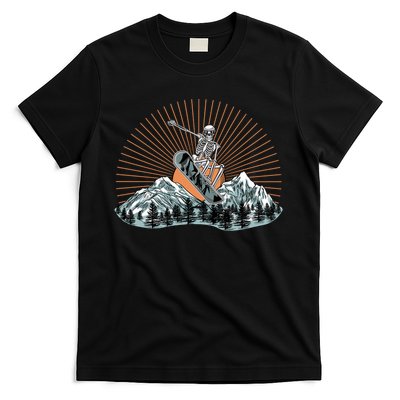 Ski Skull Funny Snowboarding Lover T-Shirt