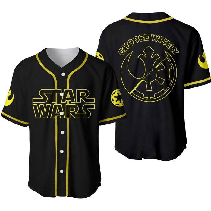 Star Wars Dark & Light Sides Black Disney Unisex Cartoon Graphics Casual Outfits Custom Baseball Jersey Gifts for Fans - lylyprint.com