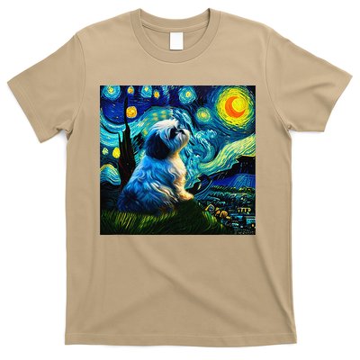 Shih Tzu Funny Dog Van Gogh Starry Night Cutes Funny Clothes Goods Gi T-Shirt
