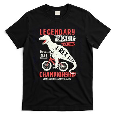 T-Rex Funny Bicycle Racing T-Shirt