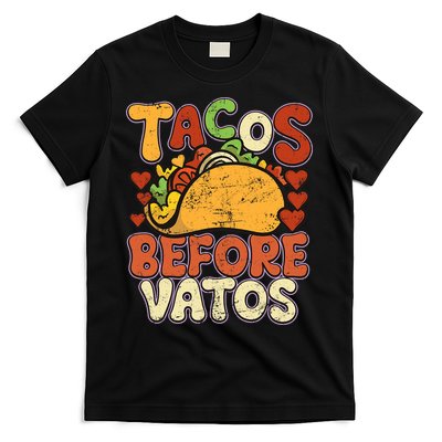 Tacos Before Vatos Funny Vintage Mexican Chicano T-Shirt