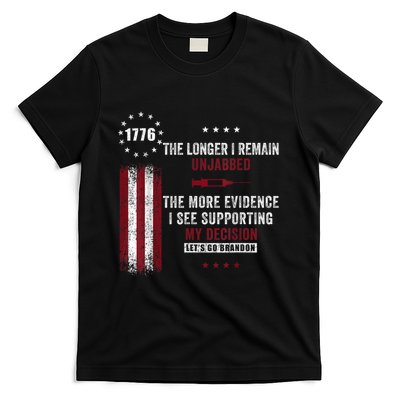 The Longer I Remain Unjabbed Funny Sarcastic Antivax T-Shirt