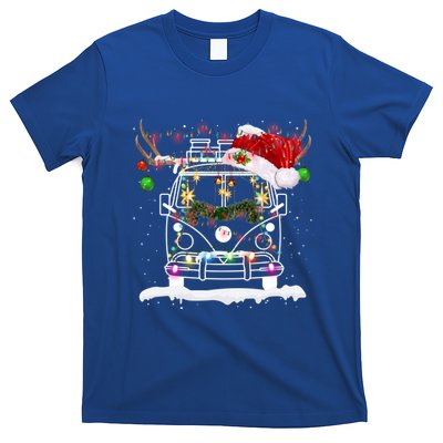 Tu Merry Christmas Camping Rv Costume Reindeer Santa Hat Funny Gift T-Shirt