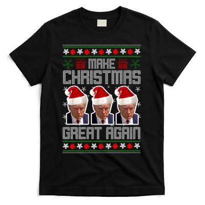 Trump Mugshot Make Christmas Great Again Funny Ugly T-Shirt