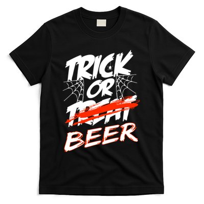 Trick Or Beer Funny Halloween Beer Drinking T-Shirt