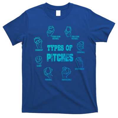 Types Of Pitches Softball Baseball Team Sport Funny Tee Gift T-Shirt