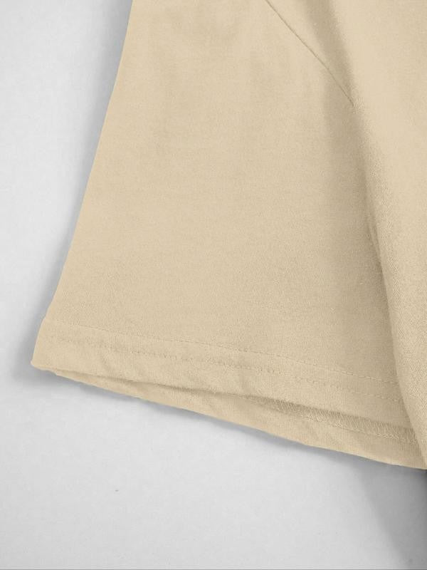 Women's Floral Print Round Neck Tee, Trendy Casual Drop Shoulder Short Sleeve T-shirt for Daily Wear, Graphic Tees, Ladies Summer Outfit