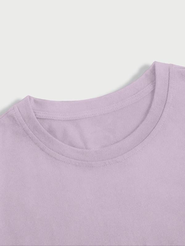 Women's Cartoon Figure & Letter Print Round Neck Tee, Graphic Tees, Fashion Casual Crew Neck Short Sleeve T-Shirt for Daily Holiday Vacation Outdoor Wear, Ladies Clothes for Summer