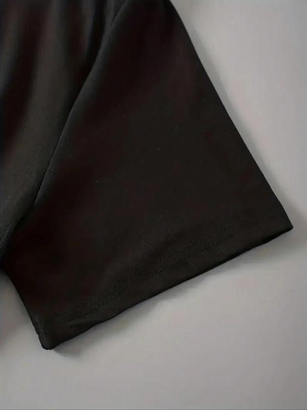 Women's Floral & Hand Print Round Neck Tee, Street Letter Graphic Short Sleeve T-shirt, Ladies Summer Clothes for Daily Outdoor Wear