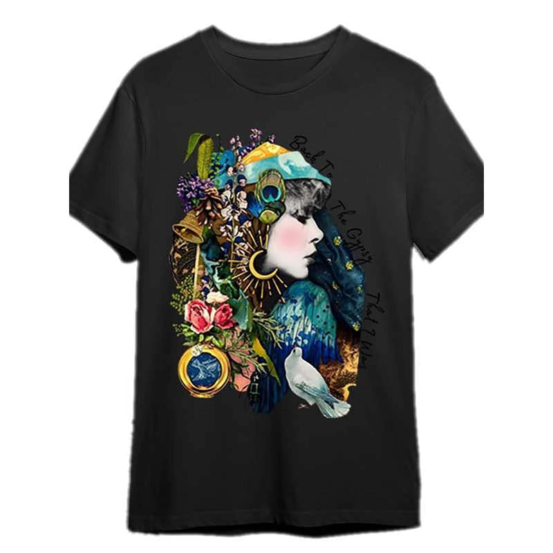 Stevie Nicks Graphic Tee- Men's Short Sleeve Vintage Rock Band T-Shirt Collection- Black Funny 336614 Design PR