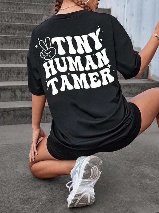 Summer Clothes Women's Cartoon Graphic Print Round Neck Tee, Graphic Tees,Â Casual Fashion Short Sleeve T-shirt for Summer Daily Wear, Summer Outfits, Women's Tee Shirts Clothes