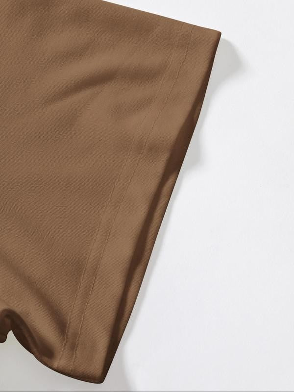 Women's Letter Print Drop Shoulder T-Shirt, Summer Clothes Women, Casual Fashion Round Neck Half Sleeve Tee for Daily Holiday Vacation Outdoor Wear, Women Tops for Summer