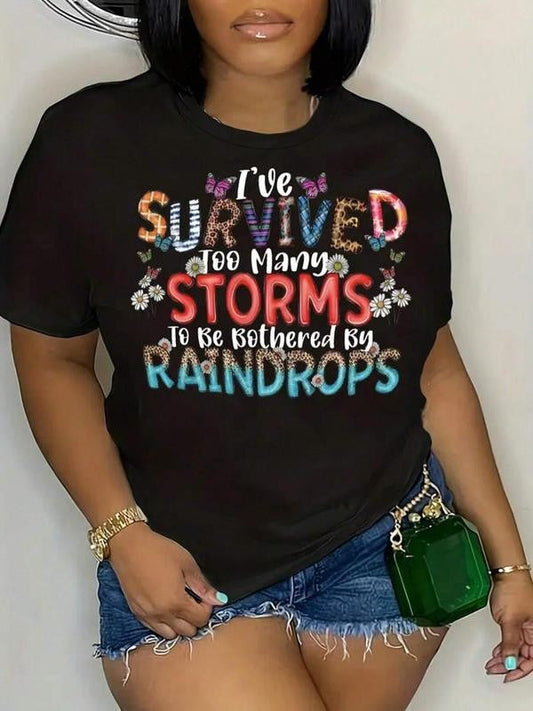 Women's Letter Print Round Neck Vintage Graphic Tees, T Shirts for Women, Summer Clothes Women, Vintage Trendy Casual Short Sleeve T-shirt for Daily Wear, Ladies Summer Outfit