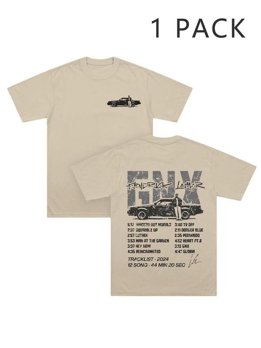 Unisex's Vintage Kendrick Lamar Gnx Signature Tee, Letter Graphic Short Sleeve T-shirt for Summer, Unisex T-shirt for Daily Wear