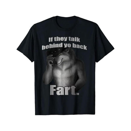 Men's If They Talk Behind Yo Back Fart Print Classic Fit Words Novelty Vintage T-Shirt Summer Funny Pattern Tee Retro Chill Breathable T-Shirt, Made In USA