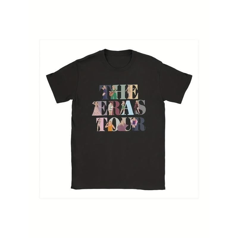 220g Vintage Swift Cotton 2024 The Eras Tour Short Sleeve Singer Concert T-Shirt for Children and Men