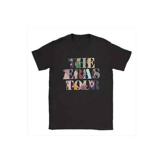 220g Vintage Swift Cotton 2024 The Eras Tour Short Sleeve Singer Concert T-Shirt for Children and Men