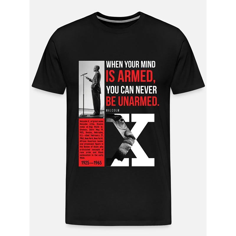 Malcolm X Quote-4442 funny Menâ€™s Short Sleeve Graphic T-shirt Collection black