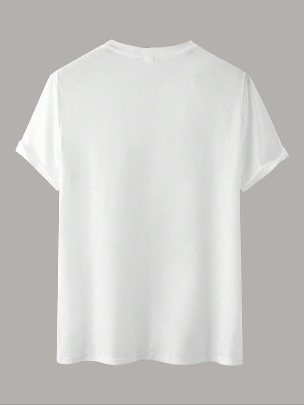 Women's Letter Print Round Neck Graphic Tee, Lady Summer Tops, Graphic Tees,Â Vintage Trendy Casual Drop Shoulder Half Sleeve T-shirt For Daily Wear, Ladies Summer Outfit