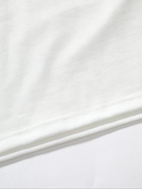 Women's Figure & Letter Print Round Neck Tee, Fashion Casual Crew NeckÂ Short SleeveÂ T-Shirt for Daily Holiday Vacation Outdoor Wear, Ladies Summer Clothes