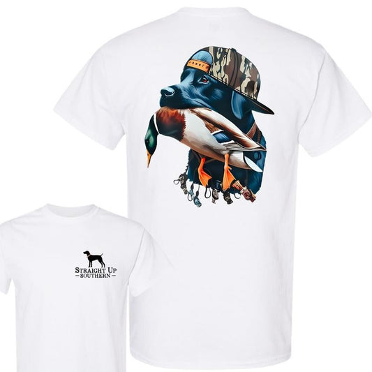 Straight Up Southern Dog Unisex T-Shirt, Graphic Dog Hunting, Retro Duck Hunt, Classic Outdoors Clothing, Full Colors, For Men, For Women