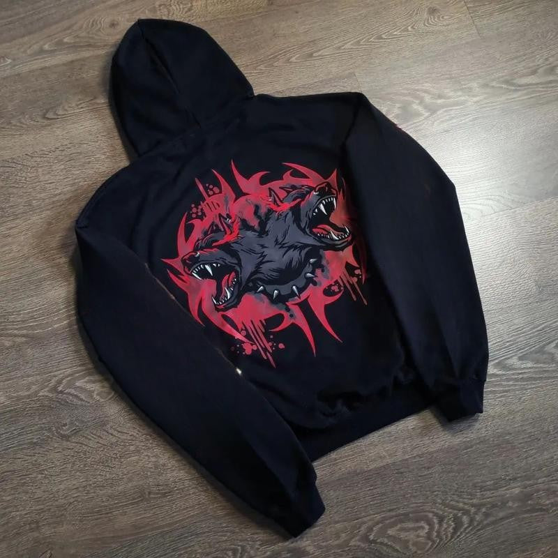 Arcane Pitfighter Hoodie/T-Shirt Anime Hoodie/T-Shirt MenSwear Cotton Men's Sleeve Top Crewneck Hoodie/T-Shirt Warriors