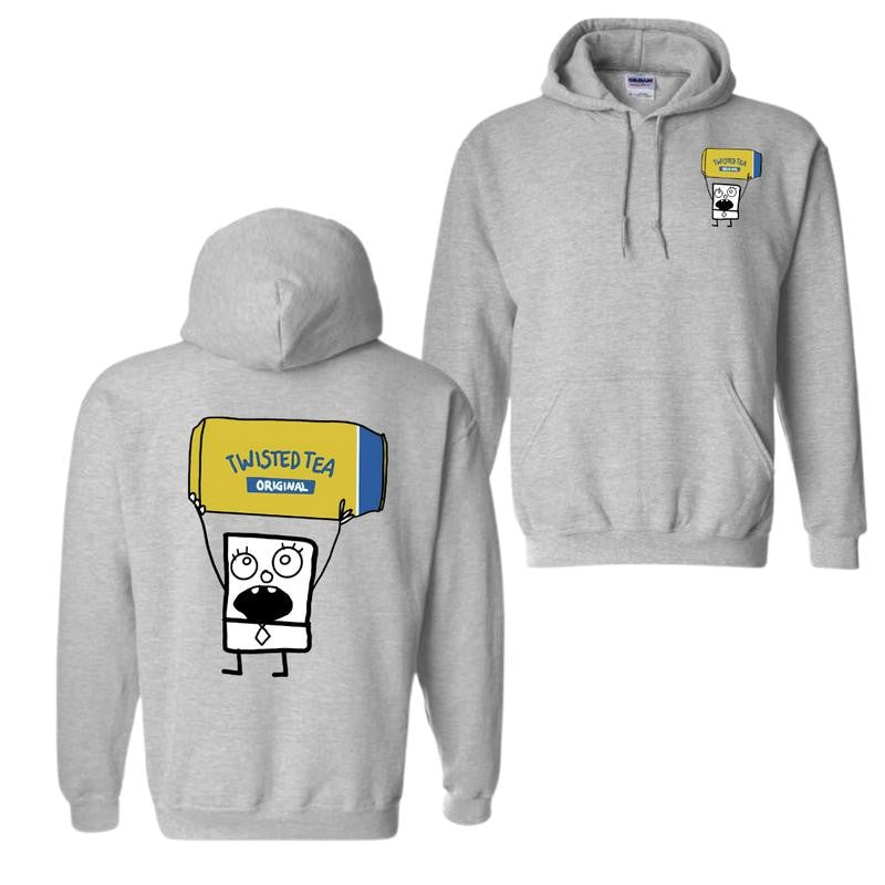 Doodlebob Twisted Tea Essential 2 Sided Hoodie, Funny Drinking Shirt, Full Color Hoodie, Unisex Hoodie, For Men, For Women, Gift For All