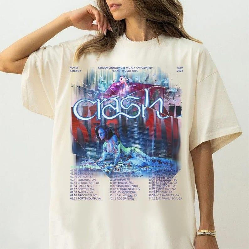 K' Retro 90s Music Shirt, Vintage Crsh Wrld Tur Gift Unisex Shirt