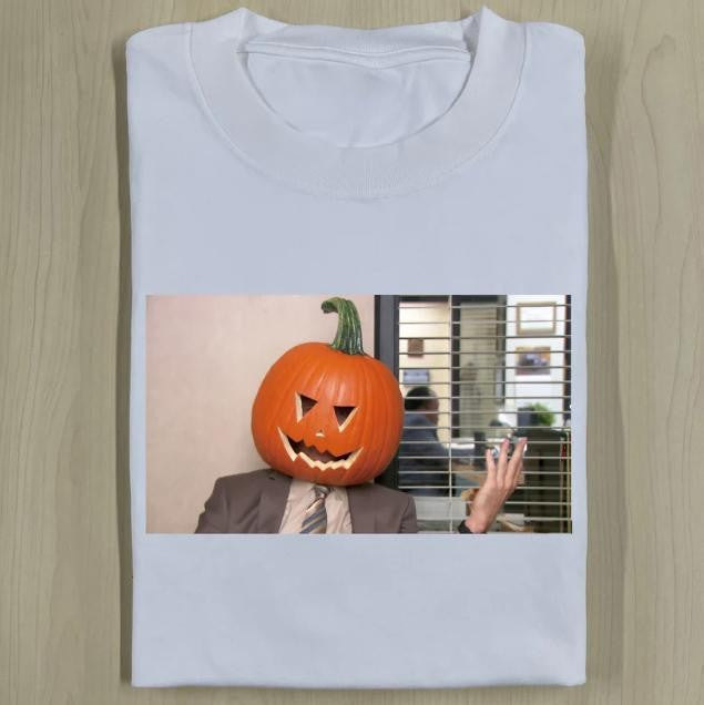 THE OFFICE DWIGHT PUMPKIN HEAD FUNNY HALLOWEEN T-SHIRT, Horror Movie Shirt, Horror Character, Funny Halloween Shirt, Unisex T-Shirt, Gift For Men Women