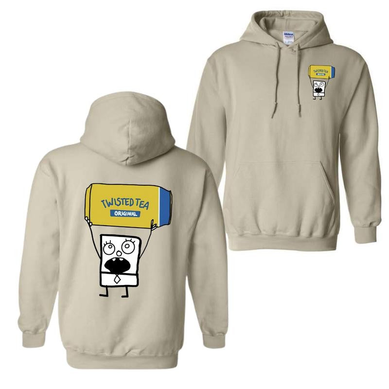 Doodlebob Twisted Tea Essential 2 Sided Hoodie, Funny Drinking Shirt, Full Color Hoodie, Unisex Hoodie, For Men, For Women, Gift For All