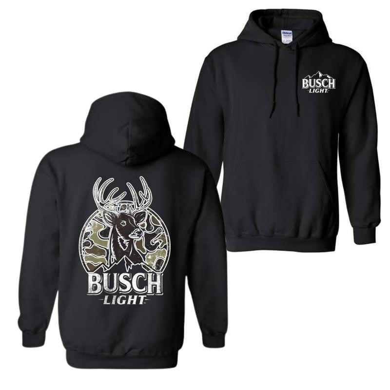 Busch Light Can Camo Hoodie And T-shirt, 2 Siders Buck Version Hoodie, Vintage Hunting Outdoors Unisex Hoodie