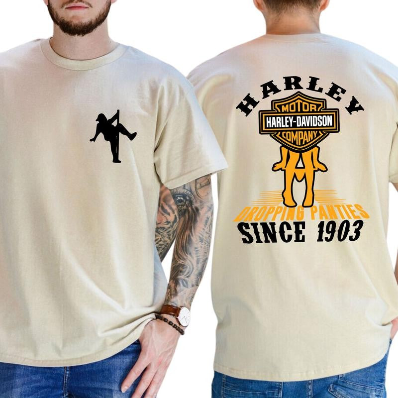 Harley Davidson Graphic Shirt - Bold and Fun Biker Statement Tee, Soft Fabric Short Sleeve Shirt