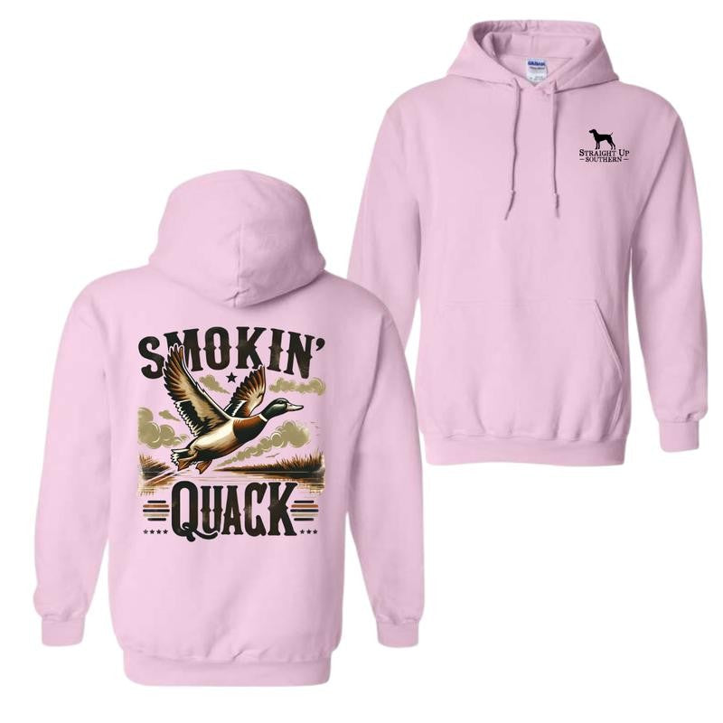 Smokin Quack Hoodie - Stunning Duck Design Perfect Trendy for men for women double sides