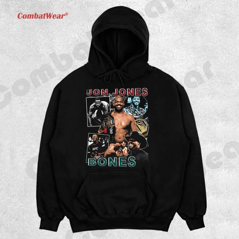 JON JONES-BONES TEE ,Boxing T-shirt, Fighter Tee, Boxer Shirt, Sports Shirt, Vintage Boxing Tee, Graphic Boxing Champ T-Shirt Hoodie Sweatshirts