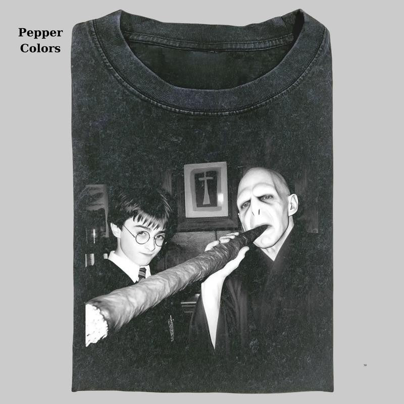 Harry Potter Vintage Graphic Tee, Harry And Voldermort Smoking Shirt, Movie Shirt, Funny Shirt, Unisex T-shirt, Gift For Menswear Womenswear