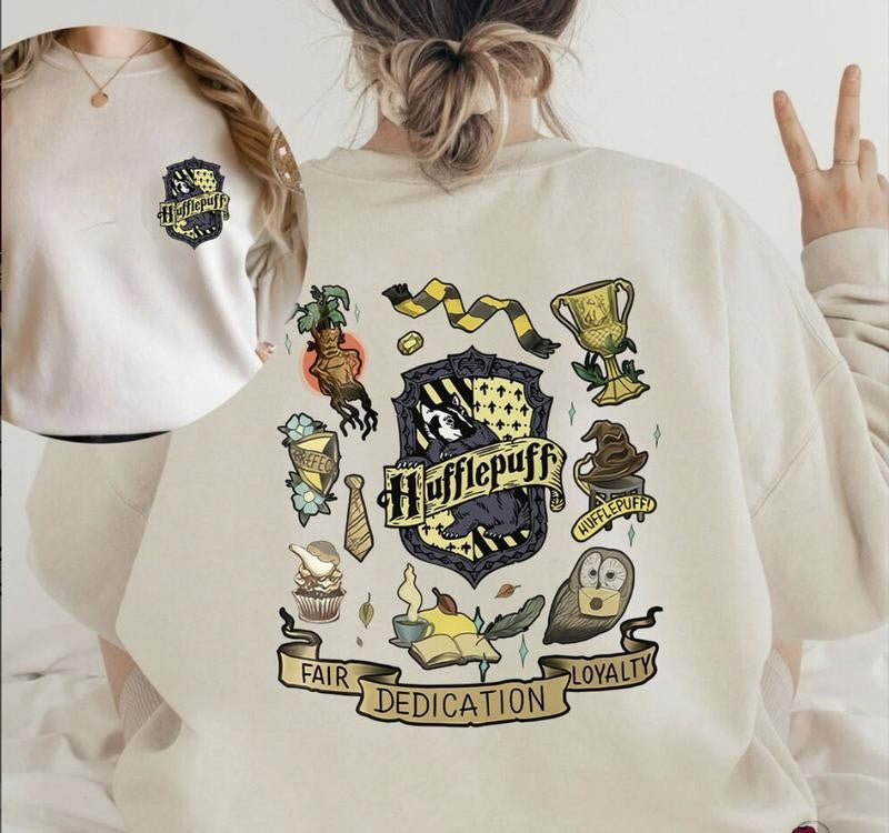 Vintage Hogwarts Houses Sweatshirt, Harry Potter Sweatshirt Cotton Shirt, Wizard House Sweatshirt