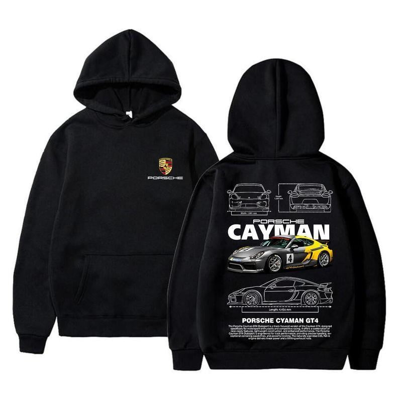 Porsche GT Pullover Hoodie, Cayman GT Hoodie, Car Enthusiast Shirt, Car Clothing Cotton Menswear graphic hoodies