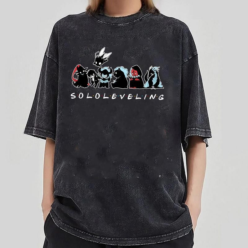 Soloo Leveling x Friends Sung Jin.woo Shadow Monarch Chibi Belliion Beru Greed lgris lron Jiima Kaiisel Shadow Giants Tank Tusk Unisex T-Shirt, Sweater And Hoodie