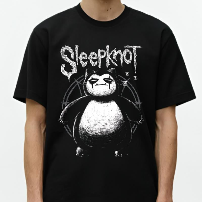 Pocket Monsters Anime T-shirt & Sweatshirt, Snorlax Sleepknot Graphic Tee, Anime & Manga Gifts