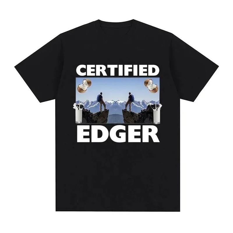 2024 Certified Edger Meme Graphic T Shirts Funny No Nut November Tops Clothing T-shirt Men Women Casual Fashion Cotton Tees Cotton   Streetwear Tshirt Fabric Menswear