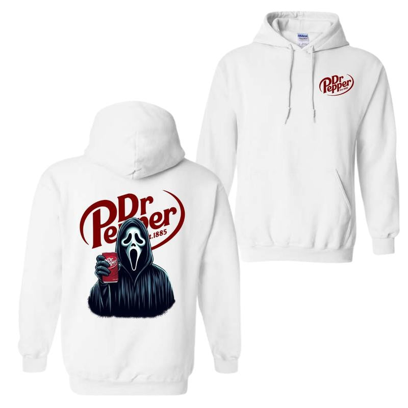 Dr Pepper Ghost Face Halloween 2 Sided Hoodie, Dr Pepper Hoodie For Men And Women